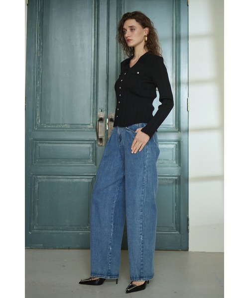 Estella.K ニット セーター Julie Rib Knit Top スキッパーランダム