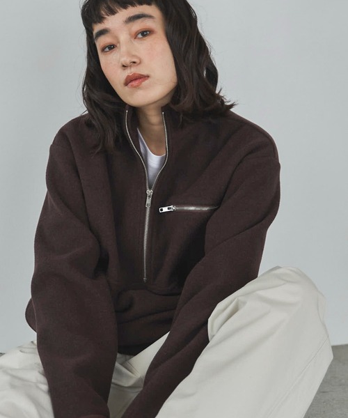 feepur ハーフジップフリース　ブラウン feepur（フェピュール） ハーフジップフリース レディース : ZOZOTOWN