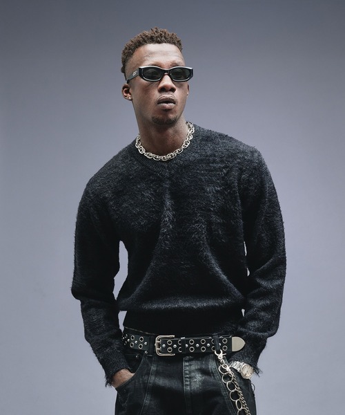 ANDER HUNK セーター ニット Damaged Shaggy V-neck Knit / ダメージ