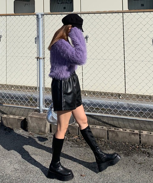 「non-hedge」 長袖ニット FREE パープル レディース_画像4