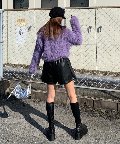 「non-hedge」 長袖ニット FREE パープル レディース_画像5