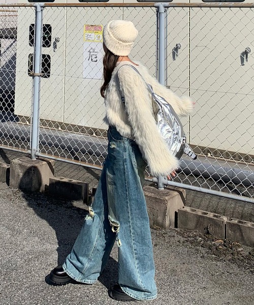 「non-hedge」 長袖ニット FREE パープル レディース_画像7