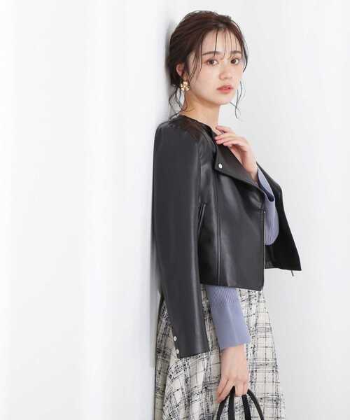 「PROPORTION BODY DRESSING」 ライダースジャケット SMALL ブラック レディース_画像4