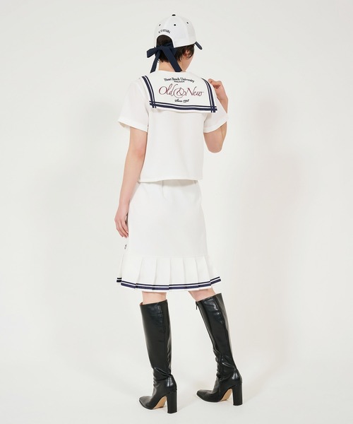 「TINA：JOJUN」 半袖ブラウス M ネイビー レディース_画像9