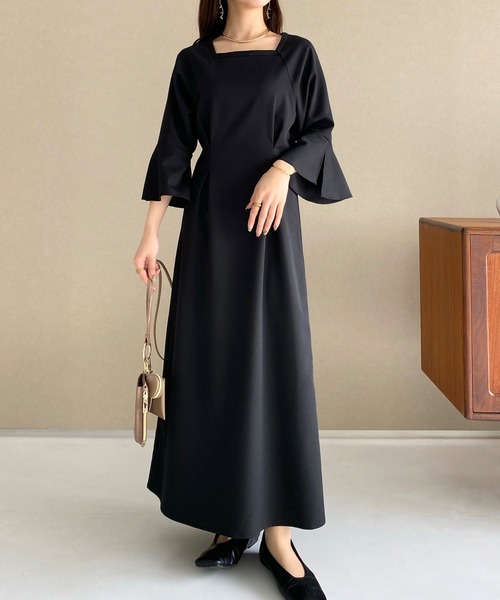 「callautia」 長袖ワンピース X-LARGE ブラック レディース_画像7