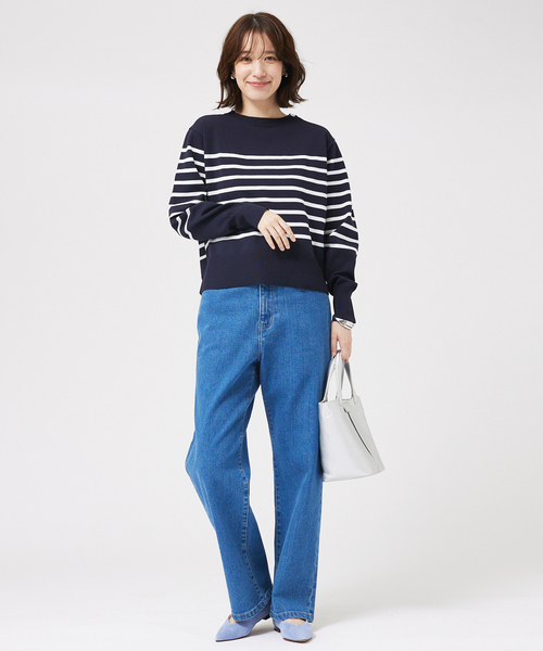 「abahouse mavie」 長袖ニット フリー ネイビー レディース_画像8