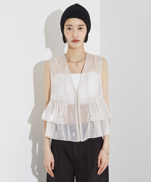 「NOMINE」 ベスト フリー ブラック レディース_画像3