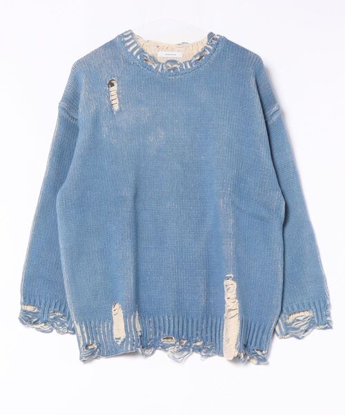 「JEANASIS」 長袖ニット FREE ブルー レディース_画像2