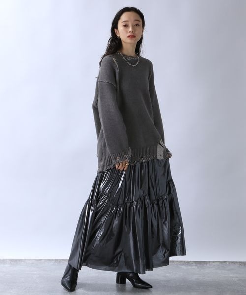 「JEANASIS」 長袖ニット FREE ブルー レディース_画像7
