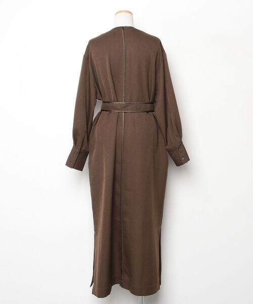 「KBF+」 長袖ワンピース ONE ブラウン レディース_画像2