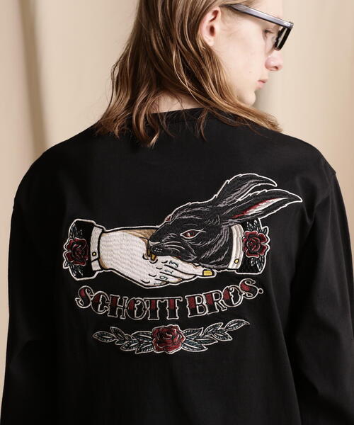 「schott」 長袖Tシャツ 2XL パープル メンズ_画像2