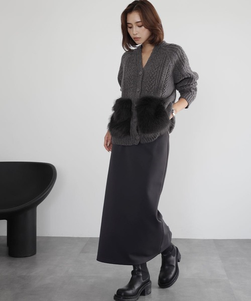 「ELFRANK」 ニットカーディガン FREE グレー レディース_画像9