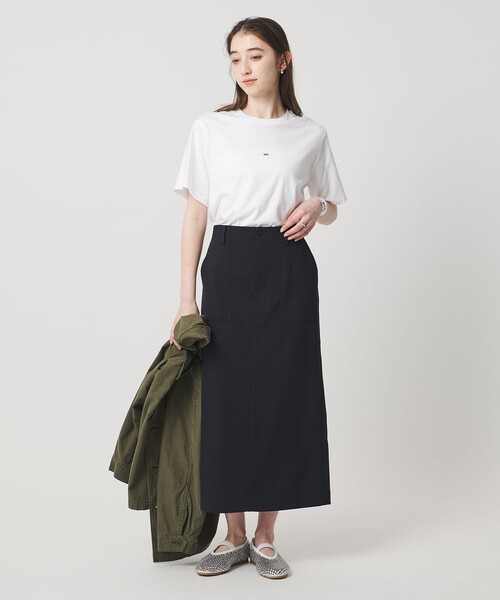 カーキ　スカート　アローズ　aLORS WINTER2 サテンサイドポケットスカート
