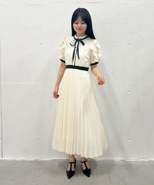 「Cheek」 半袖ワンピース MEDIUM サックスブルー レディース_画像3