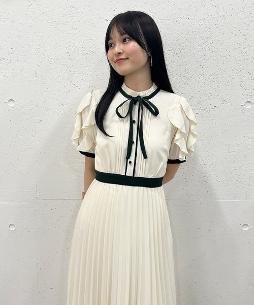 「Cheek」 半袖ワンピース MEDIUM サックスブルー レディース_画像5