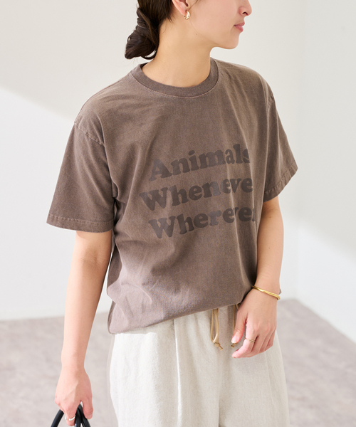 ヌートリア！新品☆完売！フレームワーク　U.S.A製品染めTシャツ FRAMeWORK（フレームワーク） tシャツ STUDIO ANIMALS 別注WHENEVER WH
