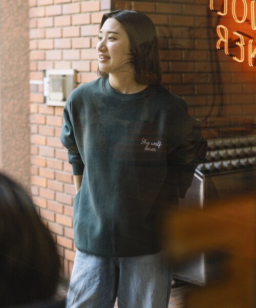 「FREAK'S STORE」 スウェットカットソー SMALL グリーン メンズ_画像4