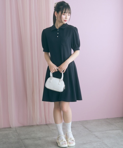 ワンピース 「大きいサイズ」Aラインポロワンピース marunの画像