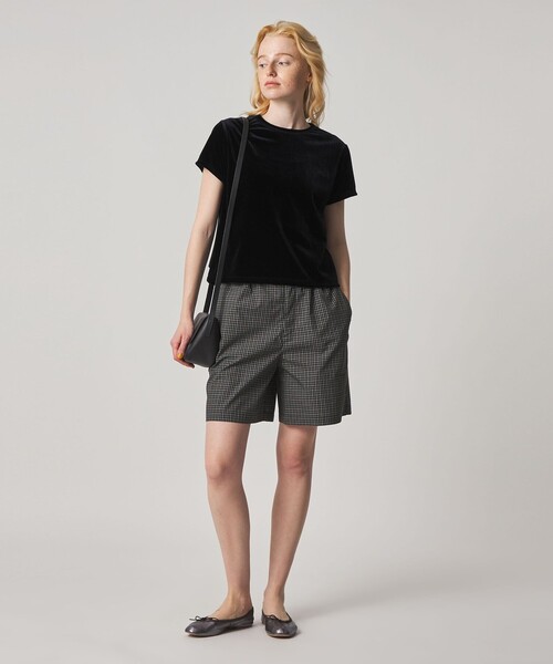 tシャツ 「Steven Alan」バック リボン ベロア Tシャツ レディースの画像