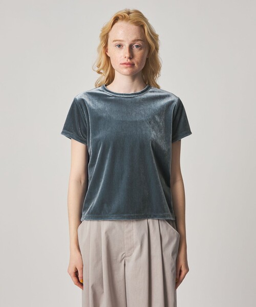 tシャツ 「Steven Alan」バック リボン ベロア Tシャツ レディースの画像