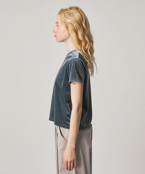 tシャツ 「Steven Alan」バック リボン ベロア Tシャツ レディースの画像