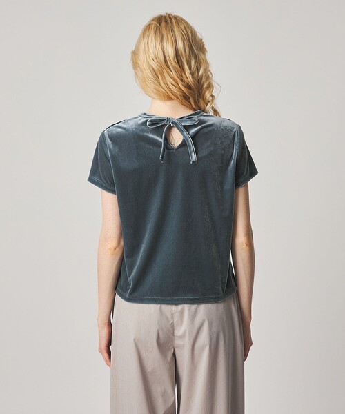 tシャツ 「Steven Alan」バック リボン ベロア Tシャツ レディースの画像