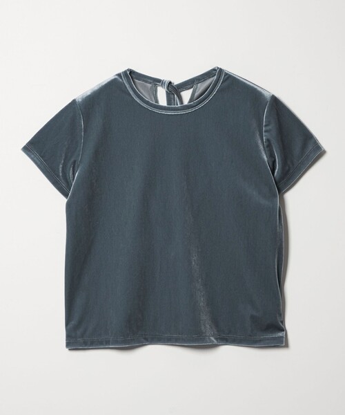 tシャツ 「Steven Alan」バック リボン ベロア Tシャツ レディースの画像