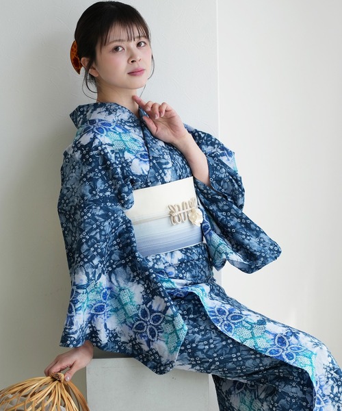 utatane浴衣★人気浴衣おまけ小物付 utatane 浴衣 有松絞り浴衣3点セット 涼花あそび レディース
