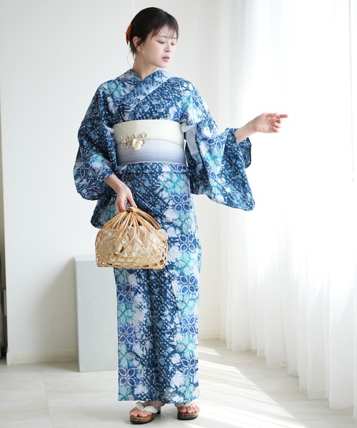 utatane 浴衣 有松絞り浴衣3点セット 涼花あそび レディース