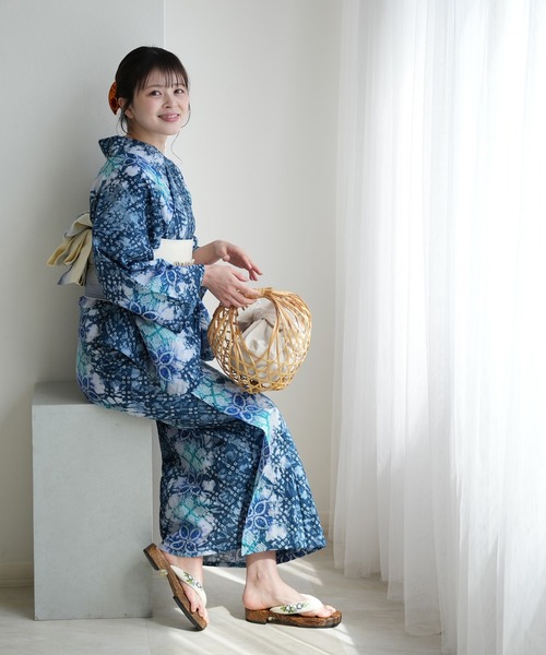 utatane 浴衣 有松絞り浴衣3点セット 涼花あそび レディース