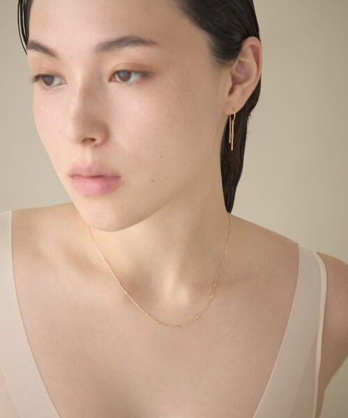 ネックレス 「スキニー」 K18YG ダイヤモンド バー ネックレス レディースの画像