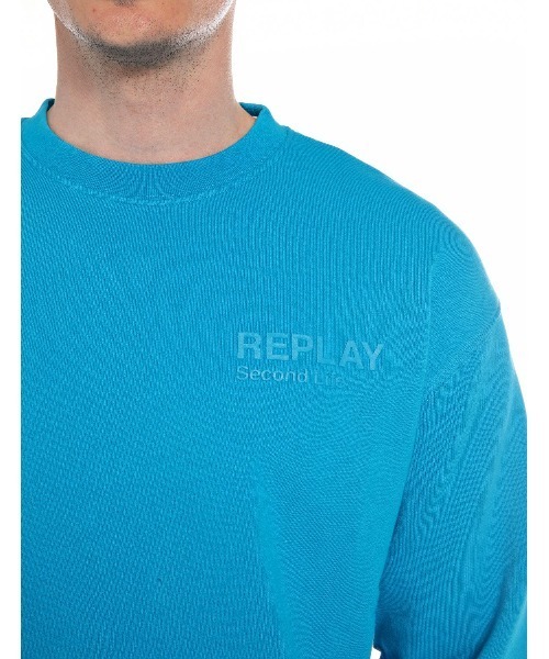 「REPLAY」 スウェットカットソー LARGE スカイブルー メンズ_画像4