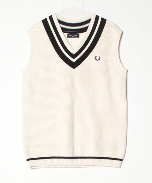 FRED PERRY 半袖ニット アイボリー 人気カラー　即購入OK FRED PERRY（フレッドペリー） 半袖ニット M ベージュ メンズ