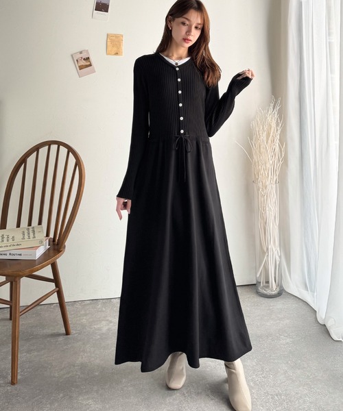 「classicalelf」 ニットワンピース SMALL ブラウン レディース_画像2