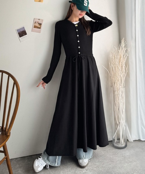 「classicalelf」 ニットワンピース SMALL ブラウン レディース_画像4