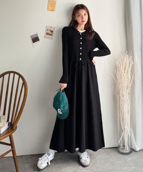 「classicalelf」 ニットワンピース SMALL ブラウン レディース_画像5