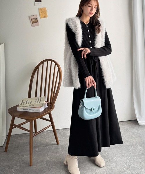 「classicalelf」 ニットワンピース SMALL ブラウン レディース_画像8