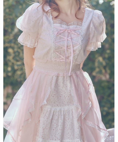ワンピース Fairy ruffle long lace onepieceの画像