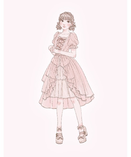 ワンピース Fairy ruffle long lace onepieceの画像