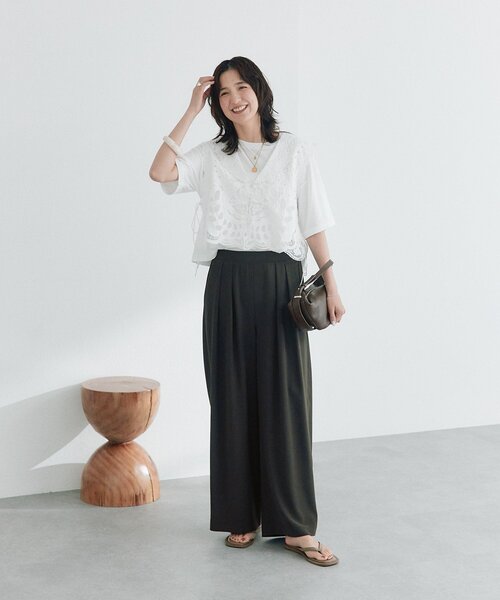 ベスト ジレ 予約「a Nice 」「インド綿」カットワークジレ レディースの画像