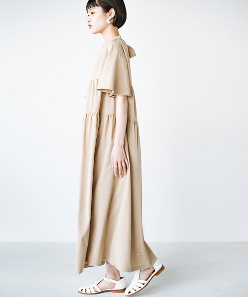 「haco!」 半袖ワンピース MEDIUM ベージュ レディース_画像6