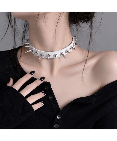 Bling Leads チョーカー 「Bls」「ZA」「Bling Leads」パンクスタッズ
