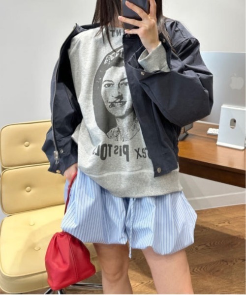 ＆soiree（アンドソワレ） パンツ ストライプ柄バルーンショートパンツ