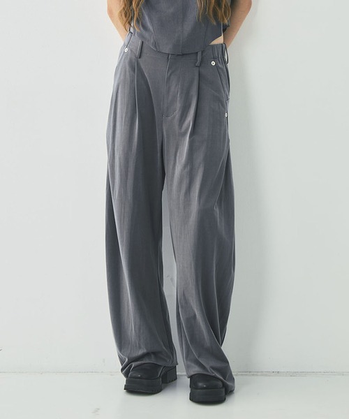 極美品 Product Twelve 23SS cupra trousers 3 CONZ スラックス パンツ curve leg trousers cupra jersey レディース