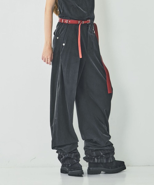 CONZ スラックス パンツ curve leg trousers cupra jersey レディース
