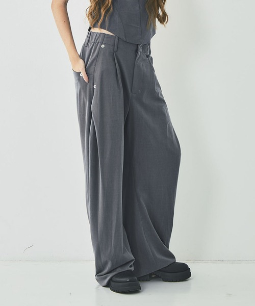 CONZ スラックス パンツ curve leg trousers cupra jersey レディース