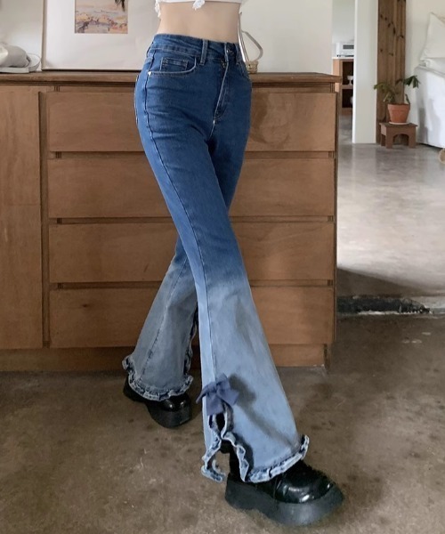 「GEMEDA」 「Achic」デニムパンツ S ブルー レディース_画像5