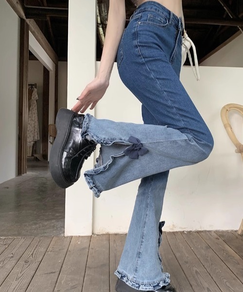 「GEMEDA」 「Achic」デニムパンツ S ブルー レディース_画像6