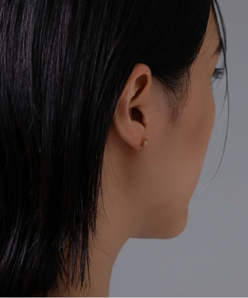 ピアス “BASIC”アンシェントストーンピアス/K18ゴールド「LION HEART / ライオンハート」 メンズの画像