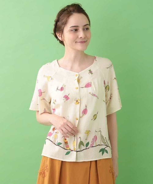 100 本物保証 ａｖｅ ｍｉｇｒａｔｏｒｉａ 渡り鳥プリントワンピース ホコモモラ Jocomomola To